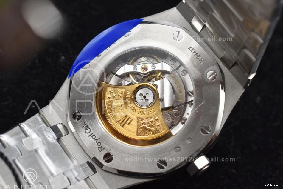 SS ZF 1:1 A Best 1095 Edition Case Textured Oak SS on Royal Frosted Versatile Blue 41mm Bracelet 15400 Dial 0412
